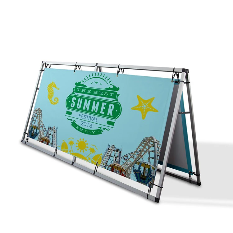 Branded Double Sided Printed Horizontal Square Pop Up Banner Rectangle A Frame Banner for Advertising