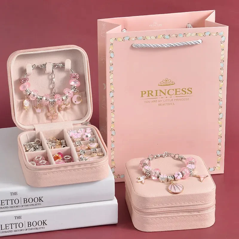 Wholesale DIY Handmade Beaded Bracelet Birthday Gift for Girls Creative Jewelry Set with cute design and good luck