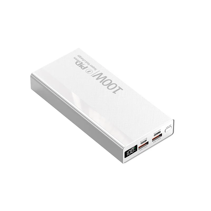 New Age Plastic Power Bank De 30000 Mah Type C Fast Charging Digital Display 30000mah Customizable Design White with CE FCC Rohs