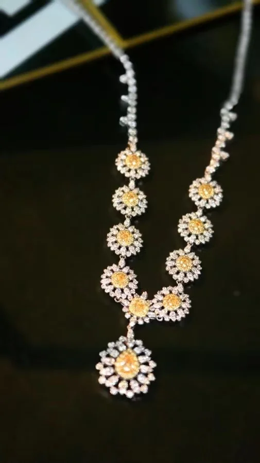 solid gold jewelry wholesale Pendant jewelry for women fashion 2022 with Diamond luxury jewelry american diamond necklace sets