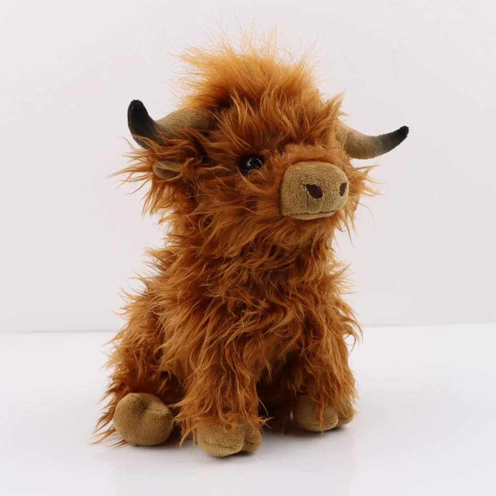 Cute cartoon simulation yak Highland Cow plush toy simulation long hair cow doll Yak