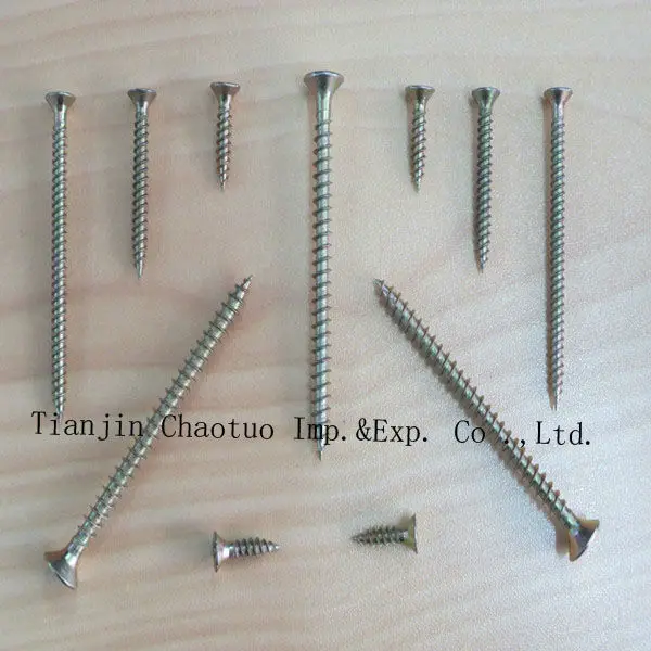 Factory supply!Yellow / white Zinc Countersunk Head DIN7505 Harden MDF furniture Chipboard Screw For Wood