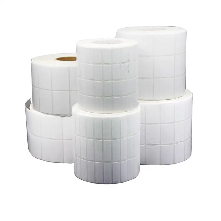 white barcode label paper Coated Customized Size Blank Self Adhesive Paper Direct Thermal Sticker