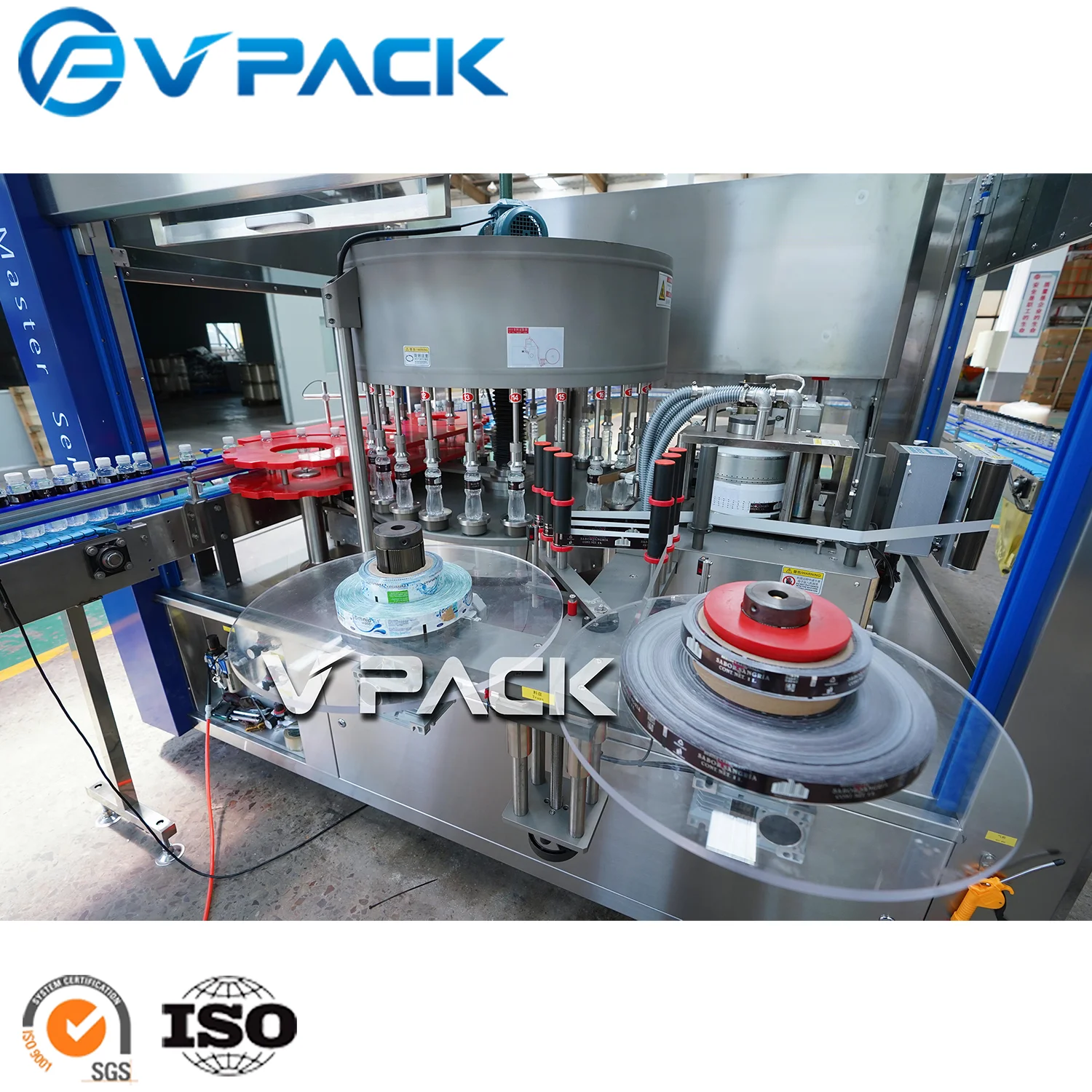 New style PET plastic bottle Labeling machine/BOPP OPP Hot melt glue revolving automatic rotary bottle body labeling plant