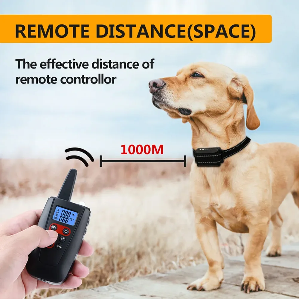 100 Levels Adjustable Remote Controlled Beep Vibration Static Shock Anti Barking Pet Dog Training Collar For 2 Dogs