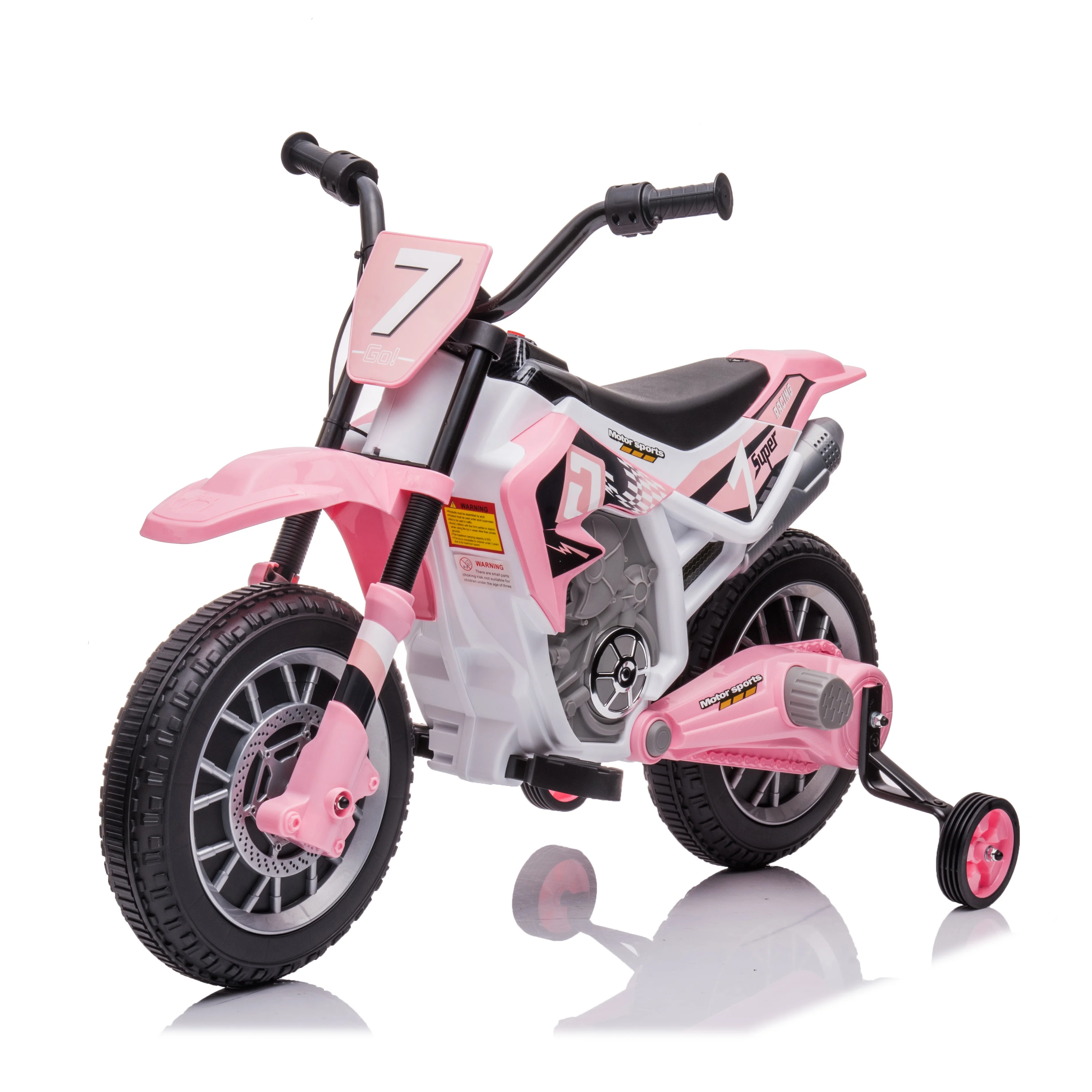 12v Child Electric Motorcycle With Training Wheels Popular Electric Ride On Car For Kids Pink Battery Powered