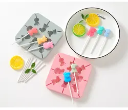 Custom Novelty Animal Fruit Shape Lolly Mould Ice Cream Popsicle Silicone Molds With Stick