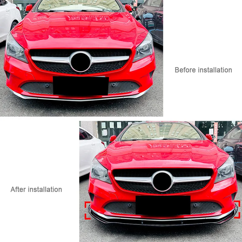Buy Factory custom front lip spoiler car lip splitter for Benz CLA C117 later stage 2016 2017 2018 2019