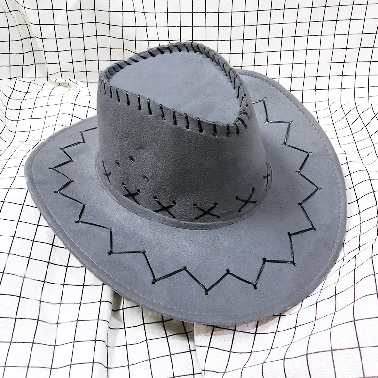 Outdoor performance big eave grassland travel brim fedora knight suede cowboy