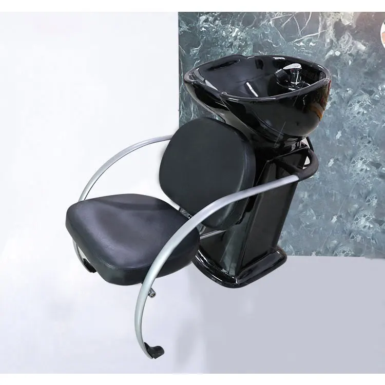 Backrest PU Leather Hair Washing Tool High Quality Salon Furniture Barber Chair Hair Washing Station Shampoo Chair