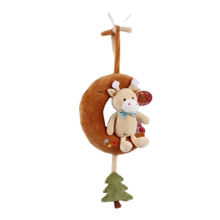 chinese baby shower favors hanging cattle mobile wholesale baby plush toy handmade cow baby toys rattles