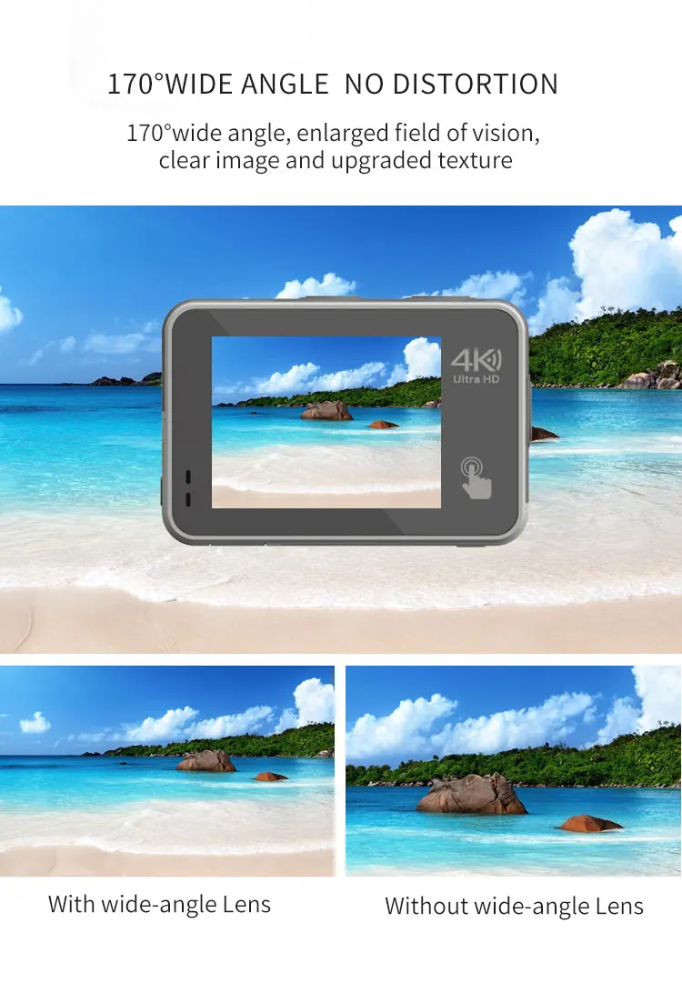 HDKing new body waterproof Icatch V39 DSP IMX078 sensor real 4K action camera for underwater and diving