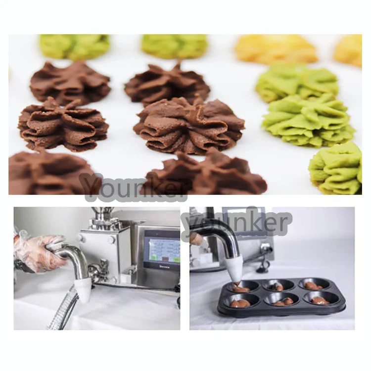 Donut Cup Cakes Depositor Chocolate Decorate Puff Decorate Bread Core Jam Cream Cake Filling Machine Cake Creaming Machine