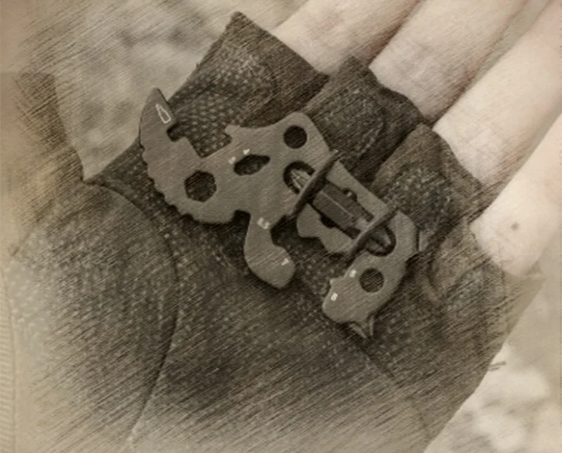 MG-1922H Custom Rhinoceros Black Indoor Outdoor Survival 14 In 1 EDC Multitool Pocket Card