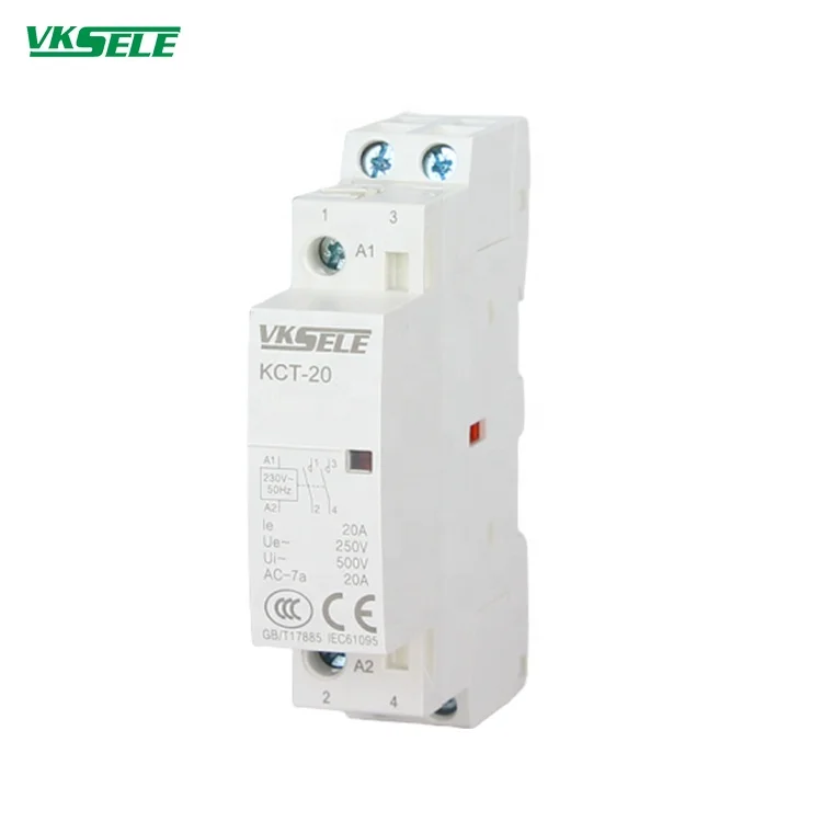 VKSELE weikesen factory KCT-32 modular contactor 32A 1 pole 2 pole AC24V 110V 220V 1NO 1NC 2NO 2NC 1NO1NC household contactor