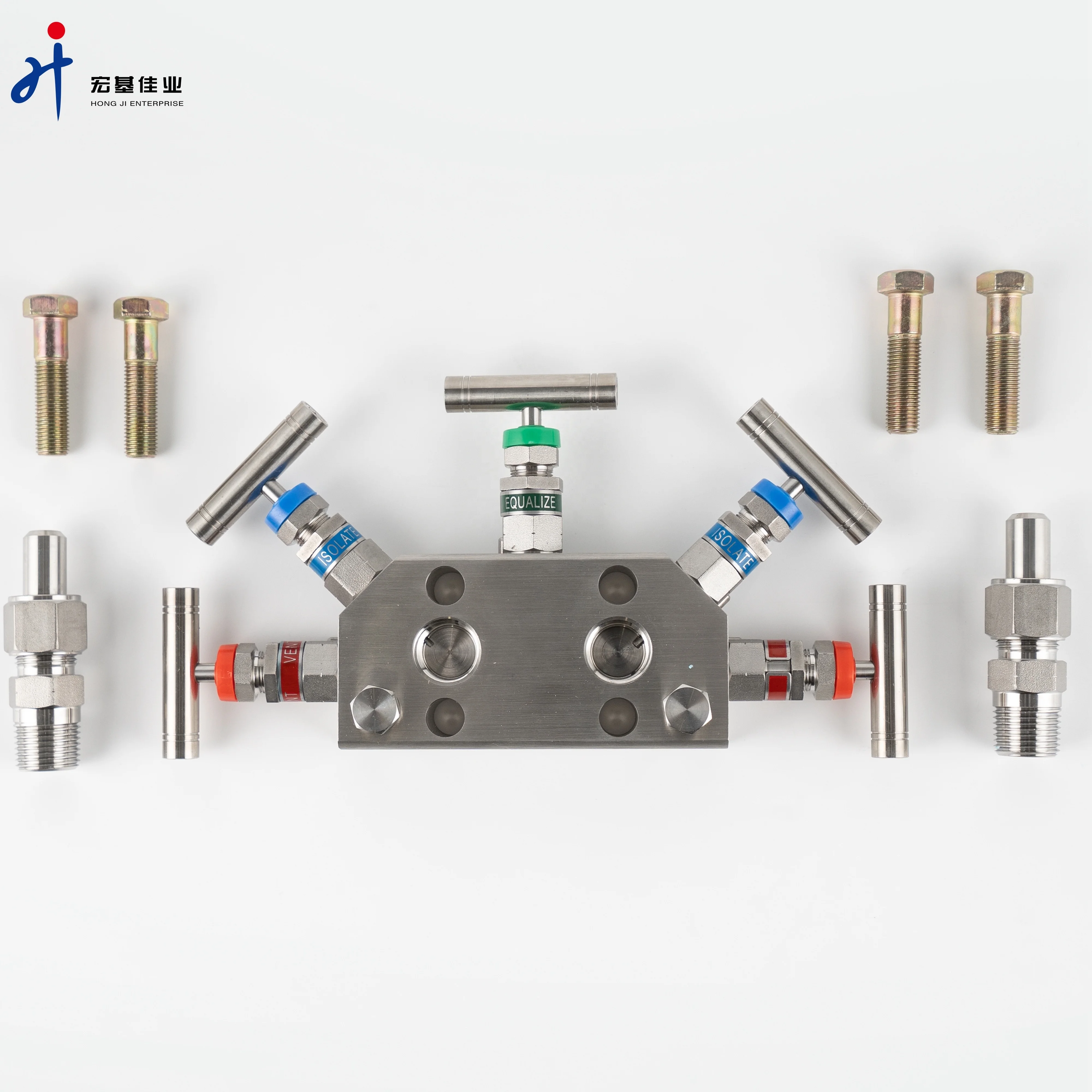 Hongji coplanar flange integrated five-valve manifold For differential pressure transmitter