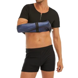 Elastic Sauna Shirt for men Short Sleeve Sweat Vest Weight Loss Sauna Suit