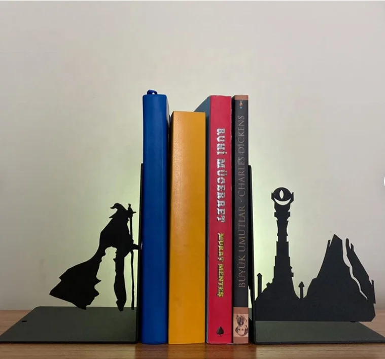 Freestanding Black Book End 2022 Best  Unique Decor  Lord Metal Bookend Decorative Gandalf Metal Bookend