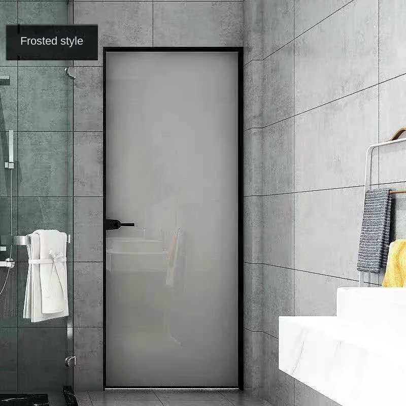 Modern Design Bathroom Glass Door Shower Room Aluminum Door for Wc Toilet Room Interior Bathroom Hinged Doors