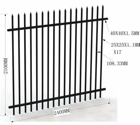 Wholesale Prices Backyard Black Aluminum Galvanized Iron Garden Post With Steel Fence Panels