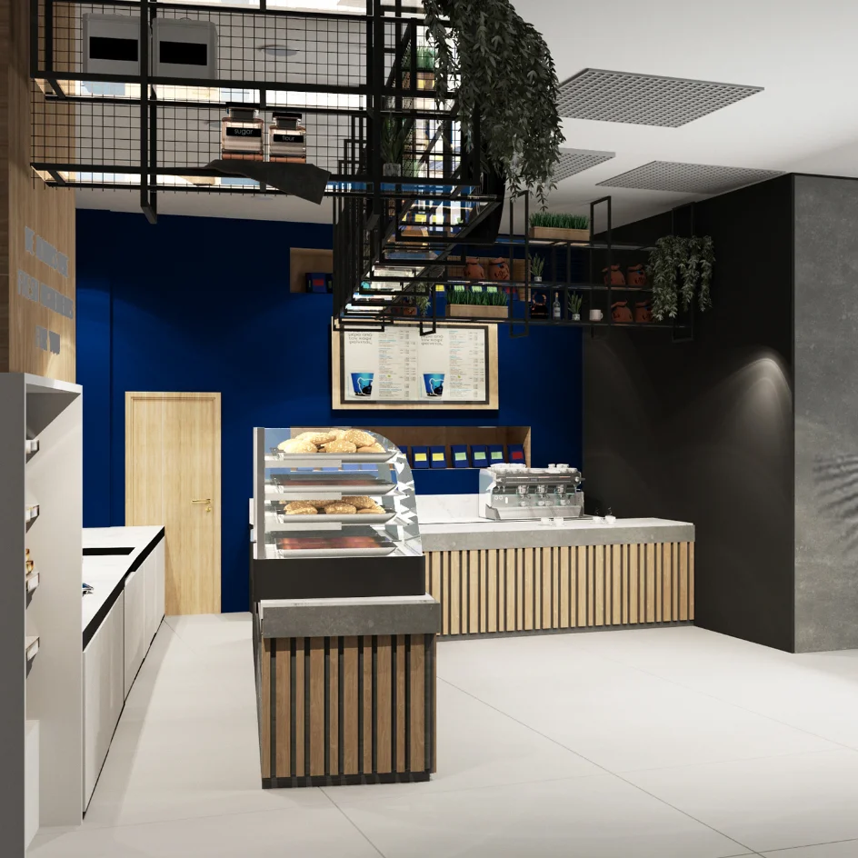Best Modern Commercial Decor Coffee Shop Display Counters Design Coffee Table Display For Sale