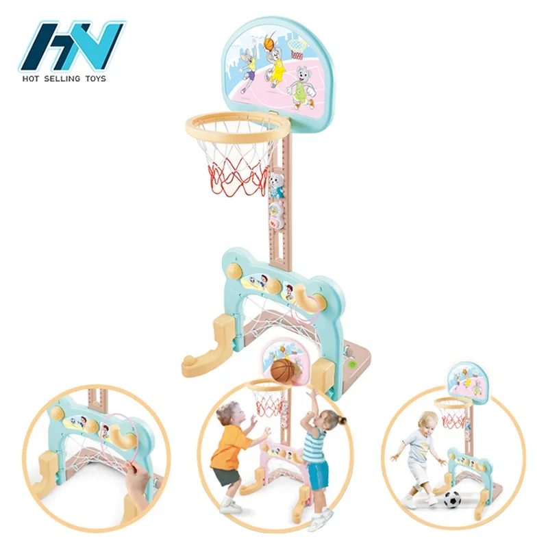 
Kids sport game indoor 2 in 1 football door rack basketball toy set 