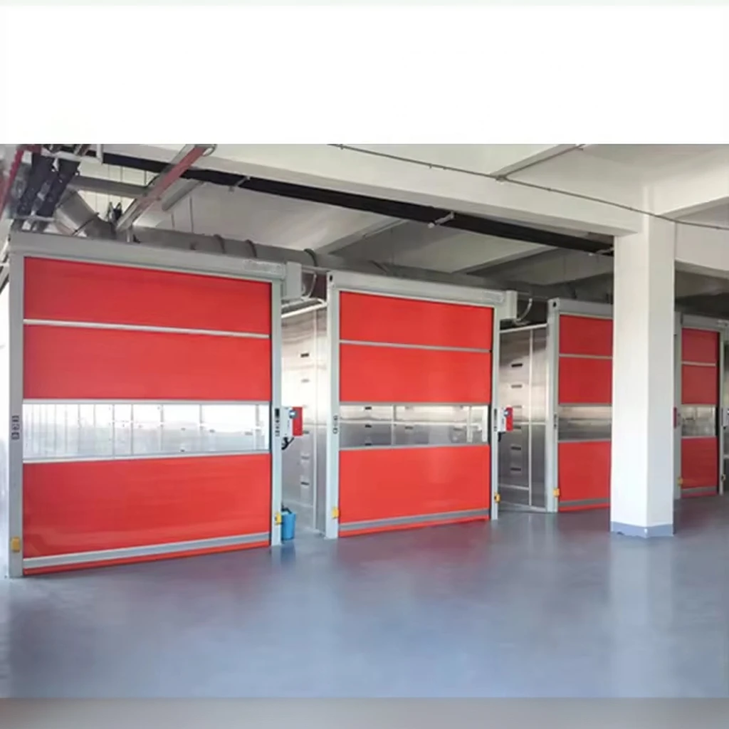 Auto Closing 304 Stainless Steel Frame Pvc Curtain Fast Roll Up Rapid High Speed Door Using In Pharmaceutical Factory