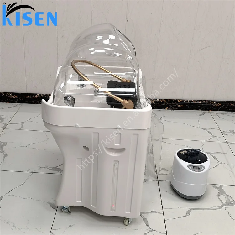 Kisen Good Quality Hot Control Panel For Bed Head Spa Shampoo Chairs Set Hair Salon Furniture No Pluming With Two Tanks