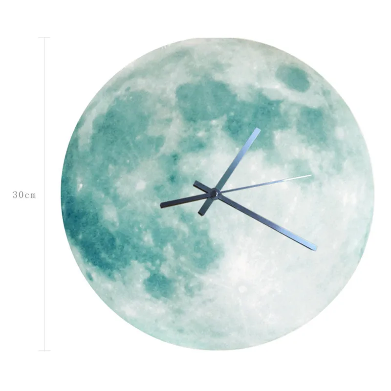 Wall Clock Mute Children Room Luminous Moon Sticker  Fluorescent Kids Clocks  Home Decor Wall Watch For Childrens Christmas Gift
