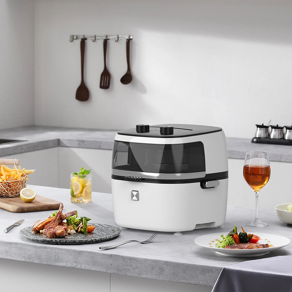 Wholesale 6.5L Factory Price Electric Air Fryer Non-Stick Plastic Pot with No Oil Visual Window OEM Household Use