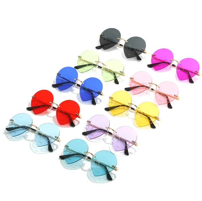 2024 New Arrival Popular Women Holiday  Glasses Cool Space Alien Party Rimless Halloween Sunglasses Mirror For Dance