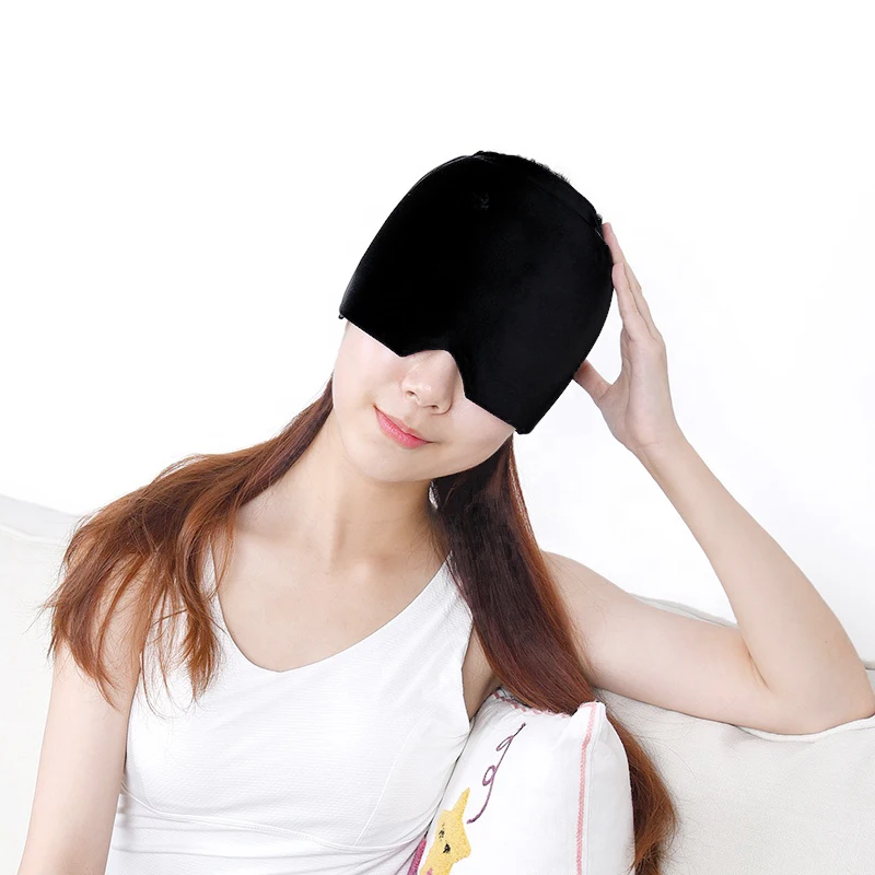 Customizable reusable migraine relief gel cap for treating cold head headache relief Ice pack migraine relief cap