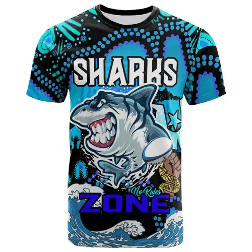 Summer Cronulla Sutherland Sharks T Shirt Manufacture Customized Naidoc Torres Strait With Aboriginal Inspired Culture Shirt