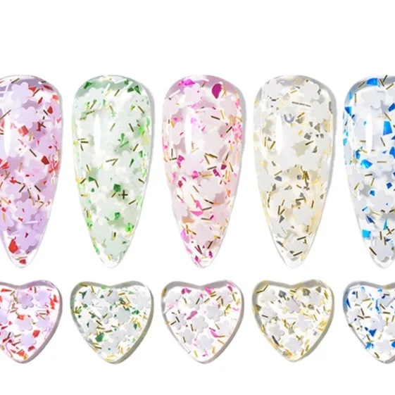 3d Dried Flowers Nail Art Decoration White Pink Blue Violet Natural Flower Stickers Diy Charm Nail