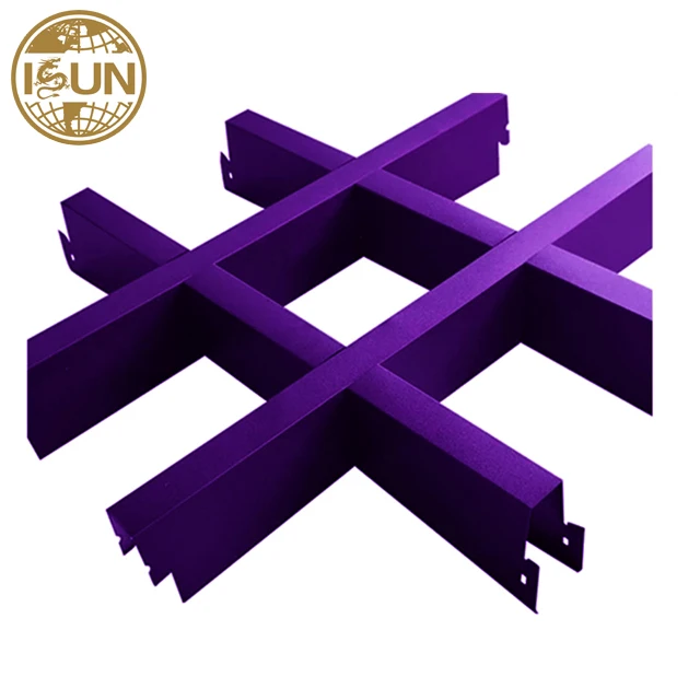 Metal Grid Ceiling with Pre Print Coating in Wooden Grain Aluminum Grille Ceiling