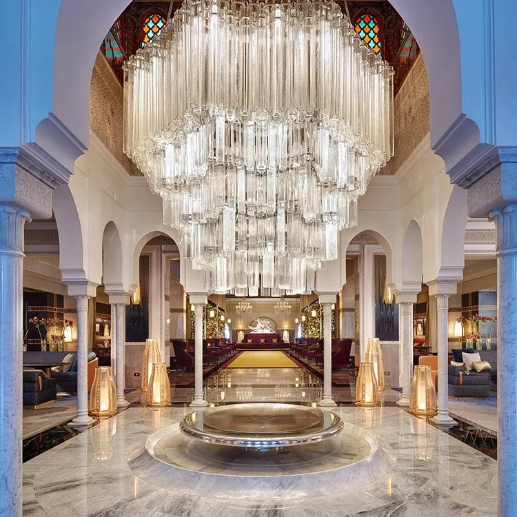 Bespoke Jansoul modern luxury rock crystal chandelier for lobby hotel villa home top end
