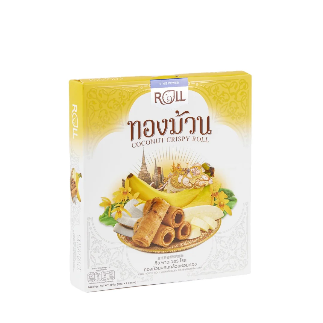 King Power Roll with Golden Cavendish Banana  - THAI SNACK FOR EVERYONE TO ENJOY WITH DELICIOUS TASTE FROM THAILAND