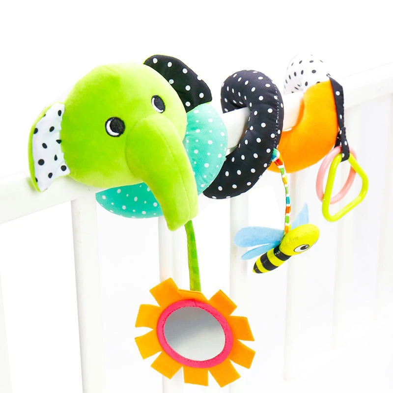 MINGJUN  baby animal elephant bed hanging around the bed, newborn multifunctional puzzle bedside rattle baby 0-1 year old toy