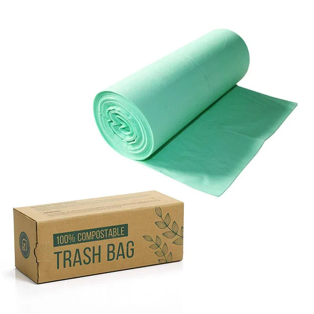 biodegradable clear plastic garbage bag 100% compostable garbage bags biodegradable
