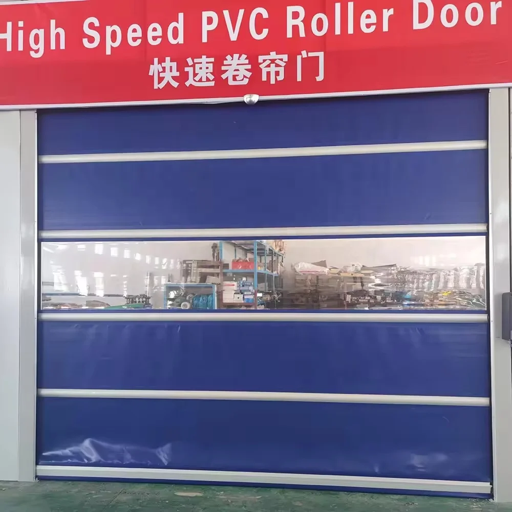 Automatic plastic high speed rolling shutter door transparent high speed PVC door safety fast door for equipment room