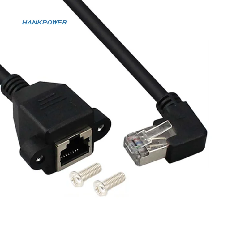 OEM 1000M RJ45 Network Ethernet Patch Cable Cat 6e Lan Male to Female M-F 90 Degree Angle Cat6 Cable
