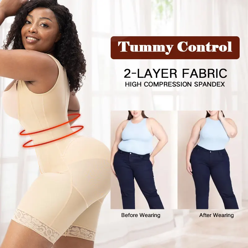 Women Bbl Liposuction Medical Compression Garment Tummy Control Lace Shapewear Columbian Post Op Surgery Curvy Faja Para Mujer