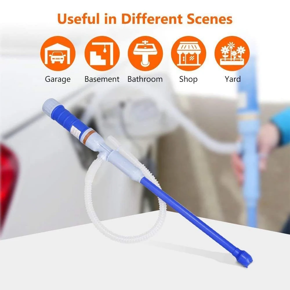 Battery Powered Water Diesel Gas Oil Transfer Pump Portable Hand Held Electric Plastic Liquid Pumping Manual Sucker Pump