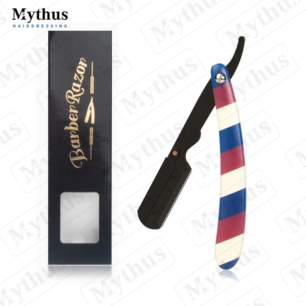 Mythus Design Wholesale Barber Razor For Men Facial Shaving Straight Razor Holder OEM Logo Shaving Razor Making Machine
