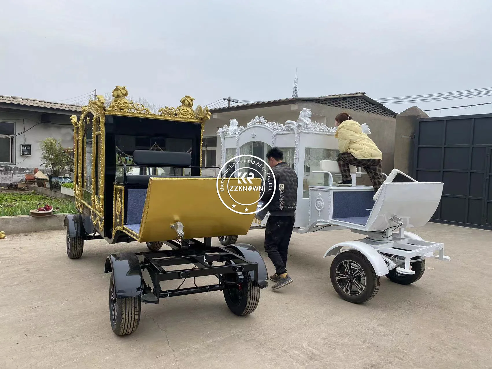 Solemn Four Wheels Funeral Royal Horse Carriage Car Drawn Funeral Carriage