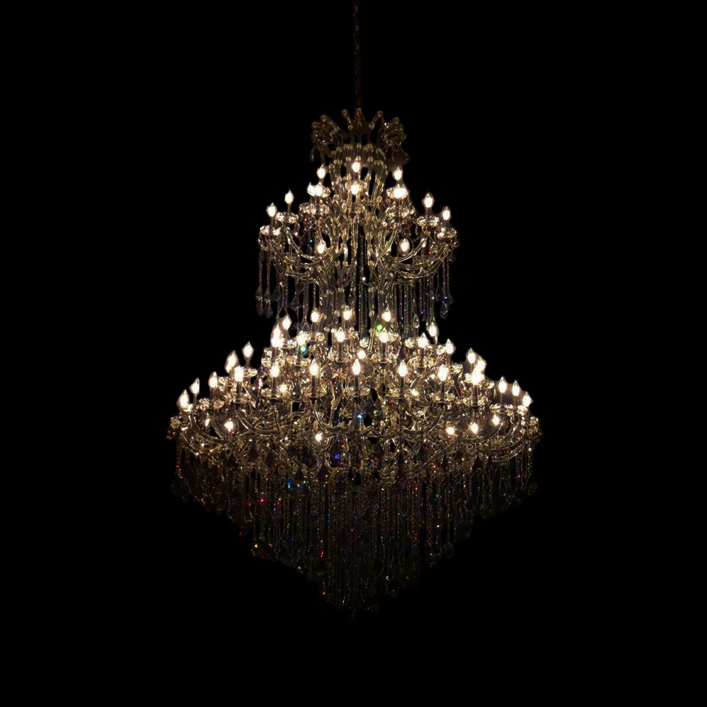
big large hotel decoration lighting maria theresa crystal chandelier luxury for villa/home/stairwell/restaurant living room lamp 