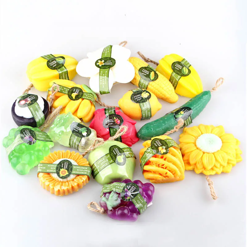 Manufactures fruit flowers shape soap private label vegan organic face beauty soap lemon Cucumber Coconut rose handmade soap