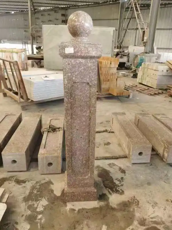 Brown Granite Stone Outdoor Handrail Balcony Stair Baluster Railing Design