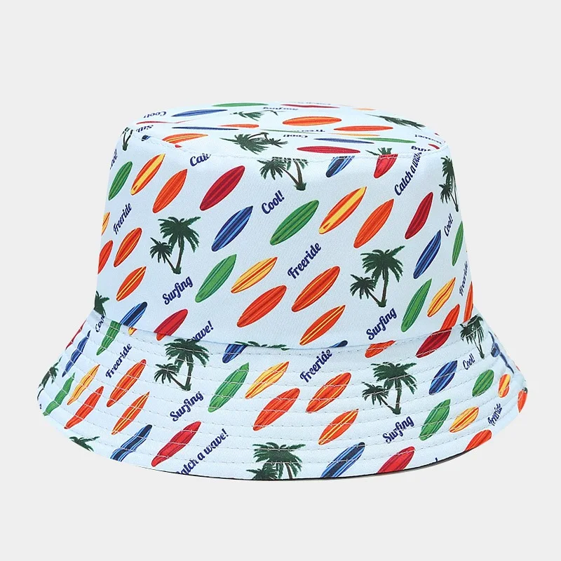 Wholesale Unisex Beach Summer Bucket Hats Customized logo Surfing printed Sport Outdoor Casual hat
