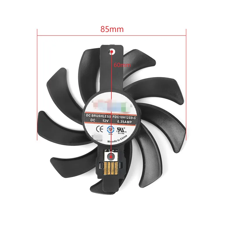 85mm FDC10H12S9-C DC12V 0.35A Cooler Fan Replace for Sapphire NITRO RX460 4G RX 460 Video Card Fans